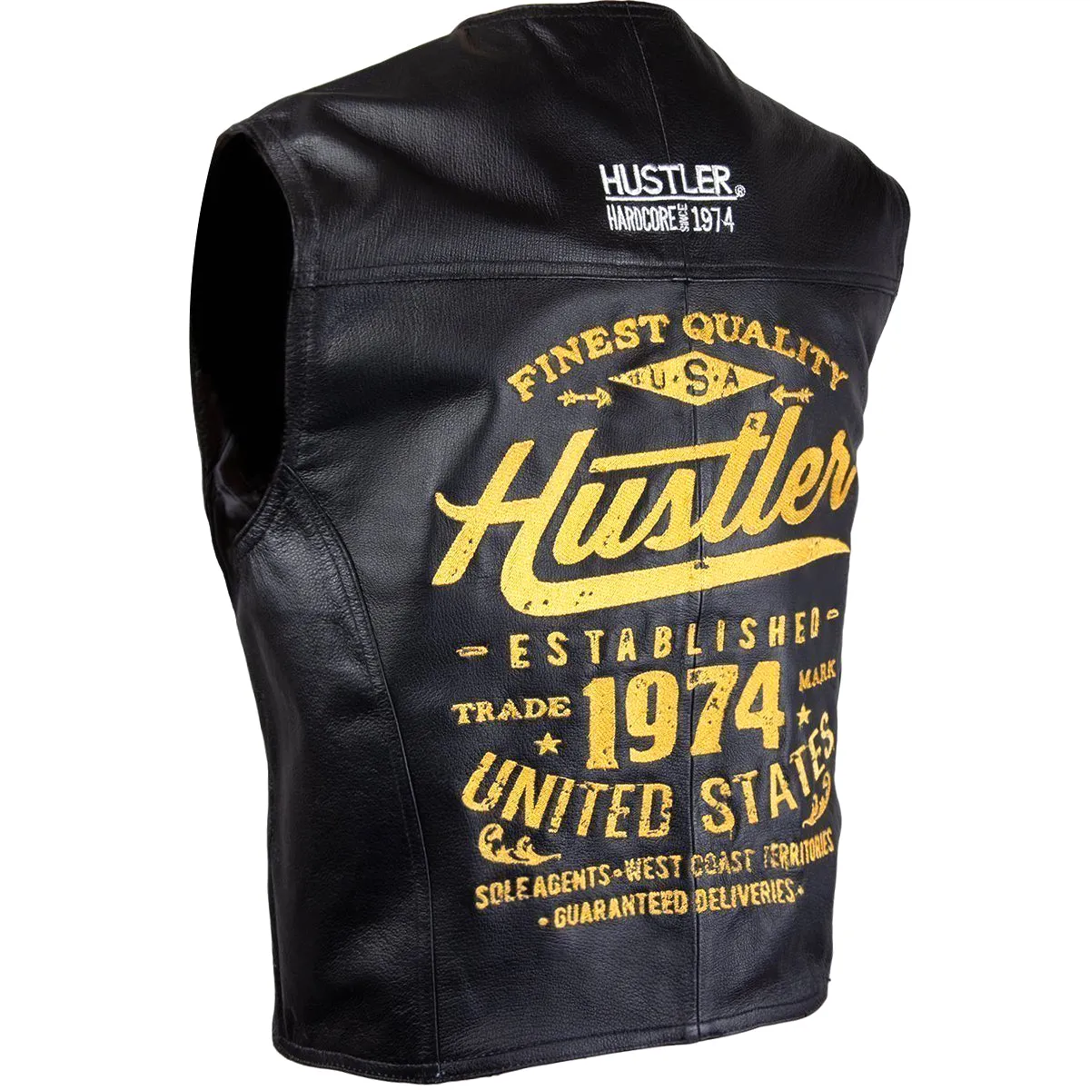 Xelement HSVT 230 Motorcycle Leather Vest For Men - Est. 1974 - Premium Genuine Biker Club Gilet