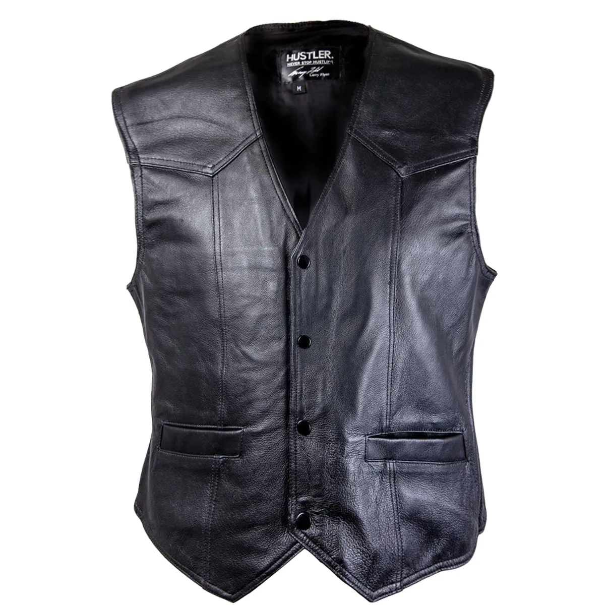 Xelement HSVT 290 Motorcycle Leather Vest For Men - Freedom is Not Free - Premium Genuine Biker Club Gilet