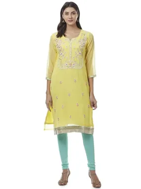 Yellow Georgette Kurti