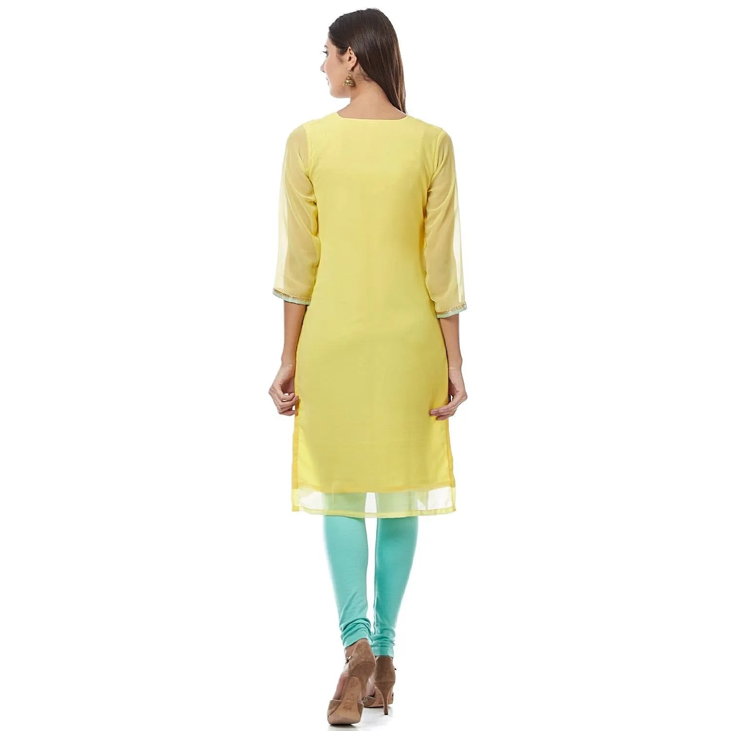 Yellow Georgette Kurti